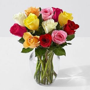 Mixed Rose Vase