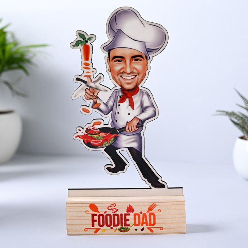 Personalised Foodie Dad Caricature-USA