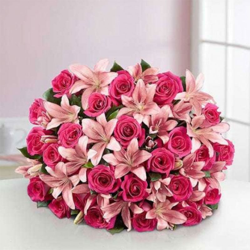 Pink Of Roses N Liliy